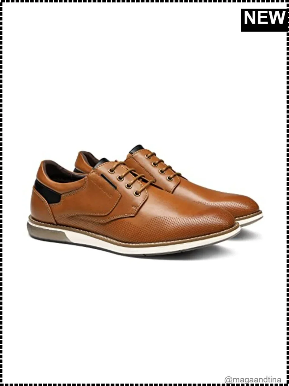 Men's Faux Leather Dress Oxfords Casual Derby Sneakers Breathable